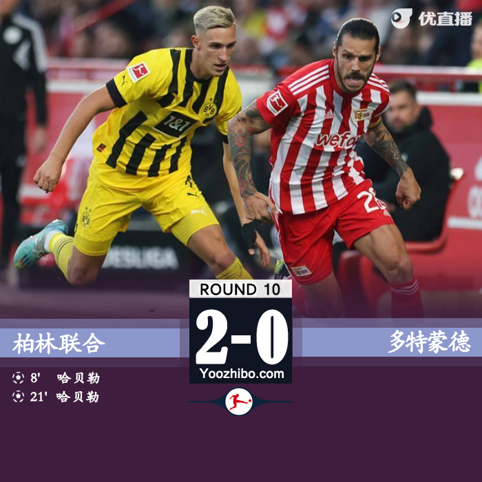 <a href=/zuqiuzhoubian/dortmund/ target=_blank class=infotextkey>多特蒙德</a>0-2柏林联合 科贝尔“超巨失误”送礼哈贝勒双响