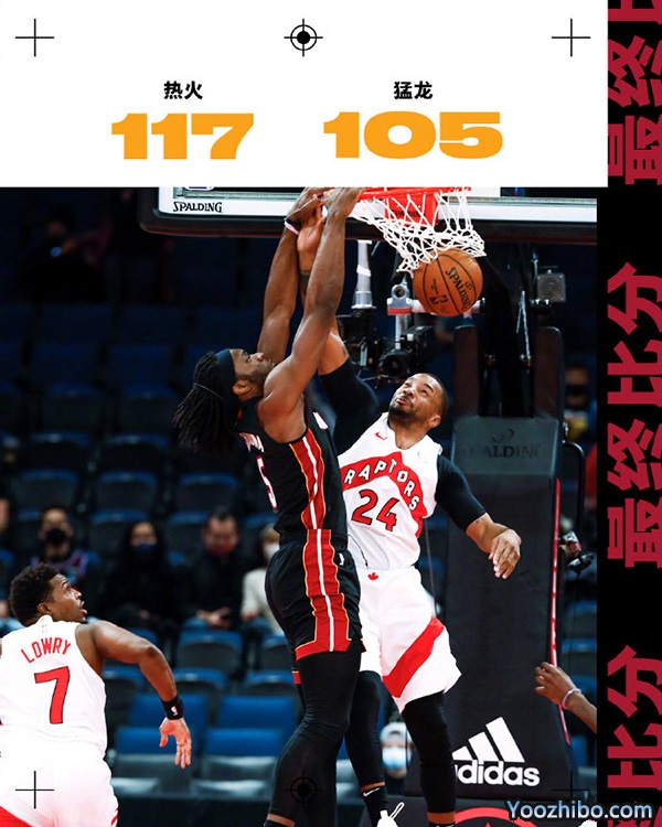 <a href=/lanqiuzhoubian/heat/ target=_blank class=infotextkey>热火</a>以117-105击败了<a href=/lanqiuzhoubian/raptors/ target=_blank class=infotextkey>猛龙</a>