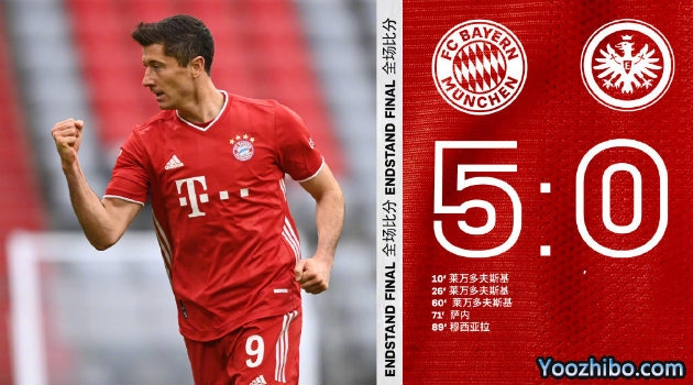 <a href=/zuqiuzhoubian/bayern/ target=_blank class=infotextkey>拜仁</a>慕尼黑5-0法兰克福